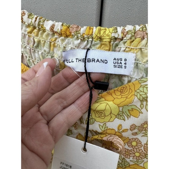 Faithful the brand Juniper midi dress grey garden floral sz 4 - Picture 9 of 13